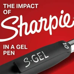 Sharpie S-Gel, Gel Pens, Medium Point (0.7mm), Black Ink Gel Pen, With Canister, 36 Count
