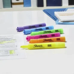 Sharpie Tank Highlighters, Chisel Tip, Fluorescent Yellow, 12 Count