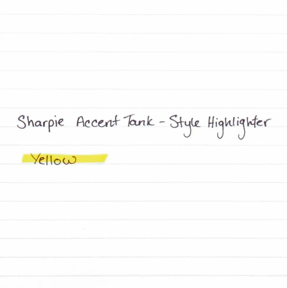 Sharpie Tank Style Highlighters, Chisel Tip, Yellow, Box of 12