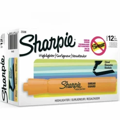 Sharpie Tank Style Highlighters, Orange Ink, Chisel Tip, Orange Barrel, Dozen