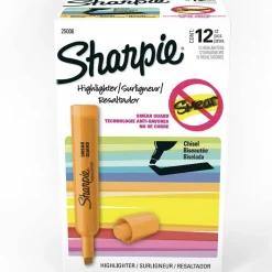 Sharpie Tank Style Highlighters, Orange Ink, Chisel Tip, Orange Barrel, Dozen