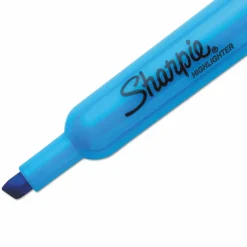 Sharpie Tank Style Highlighters, Blue Ink, Chisel Tip, Blue Barrel, Dozen