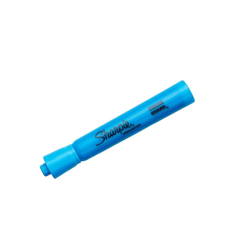 Sharpie Tank Style Highlighters, Blue Ink, Chisel Tip, Blue Barrel, Dozen