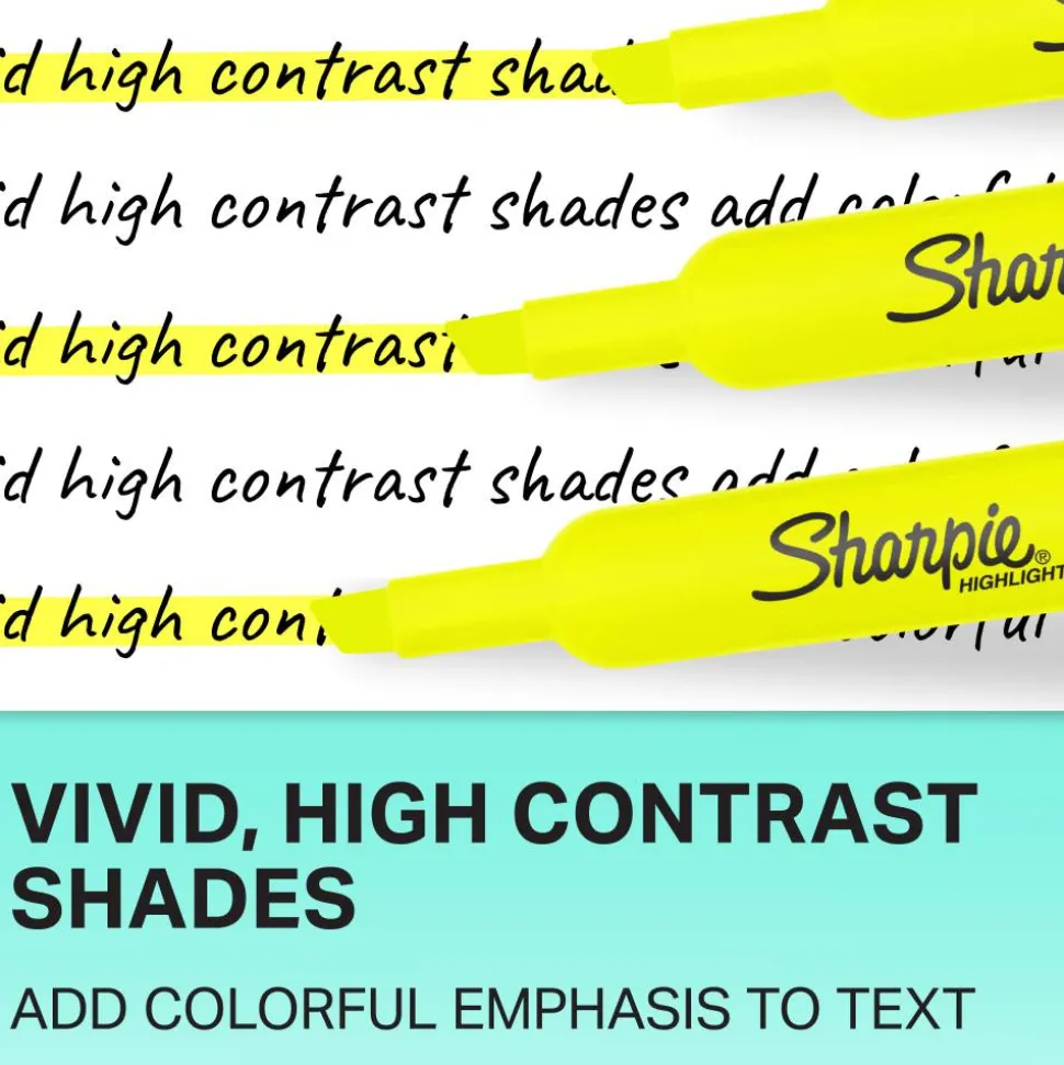 Sharpie Tank Style Highlighters, Chisel Tip, Assorted, Box of 12