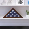 Sheehan Rustic Brown Memorial Flag Display Case - Solid Wood Military Flag Display Case for 9.5 x 5 American Veteran Flag