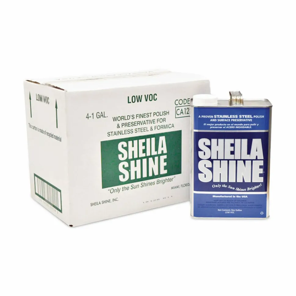 Sheila Shine Low VOC Stainless Steel Cleaner and Polish, 1 gal Can, 4/Carton