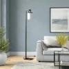 Shiloh 68" Tall Floor Lamp with Glass Shade in Blackened Bronze /White Milk