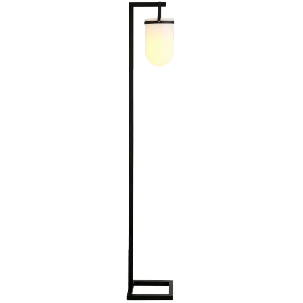Shiloh 68" Tall Floor Lamp with Glass Shade in Blackened Bronze /White Milk
