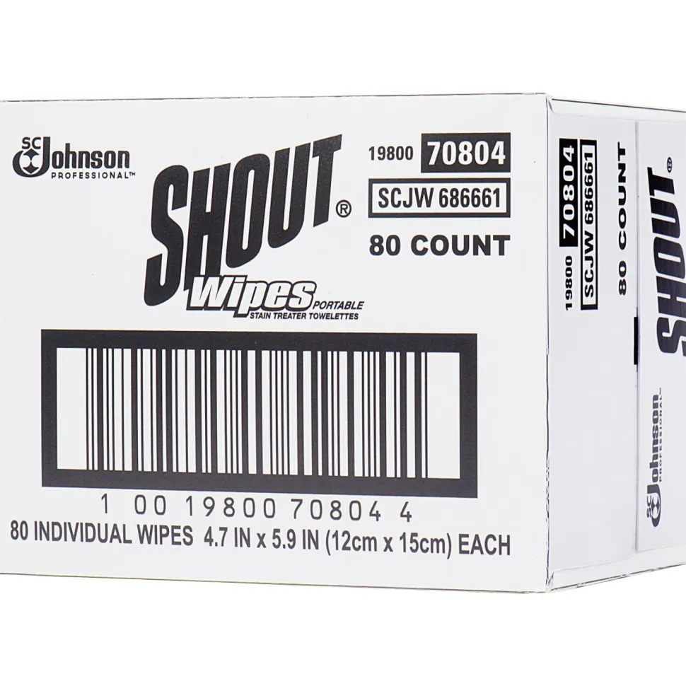 Shout Wipe & Go Instant Stain Treatment Wipes, Box Of 80