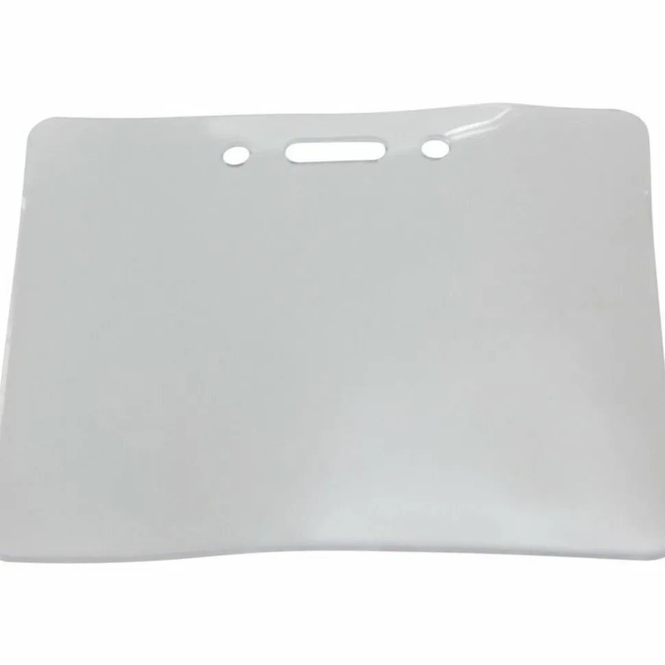 SICURIX Badge Holder - Support 3.50" x 2.37" Media - Horizontal - Vinyl - Clear - 50 / Pack