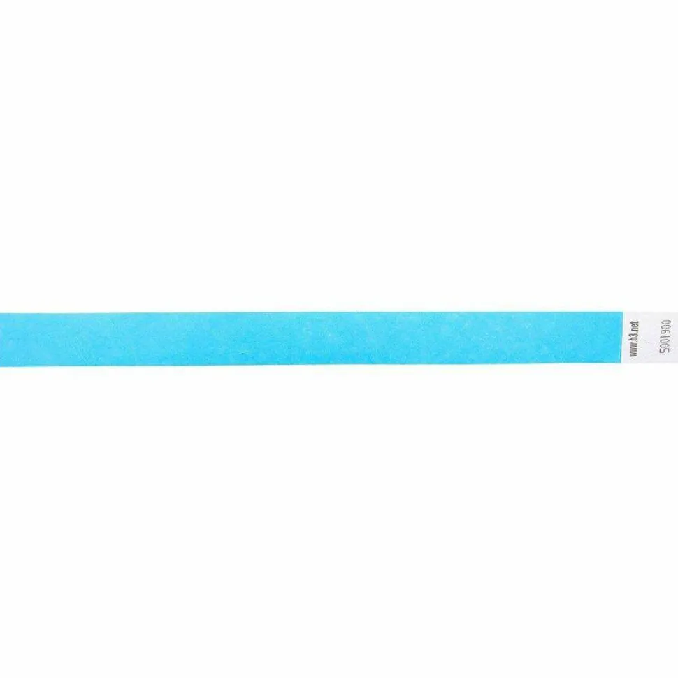 SICURIX Security Wristbands, Sequentially Numbered, 10" x 0.75", Blue, 100/Pack