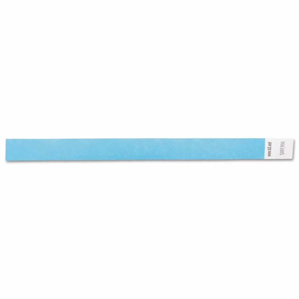 SICURIX Security Wristbands, Sequentially Numbered, 10" x 0.75", Blue, 100/Pack
