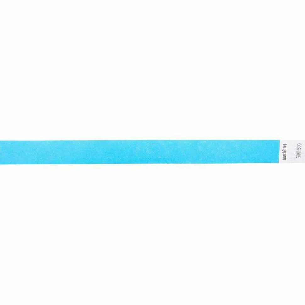SICURIX Security Wristbands, Sequentially Numbered, 10" x 0.75", Blue, 100/Pack