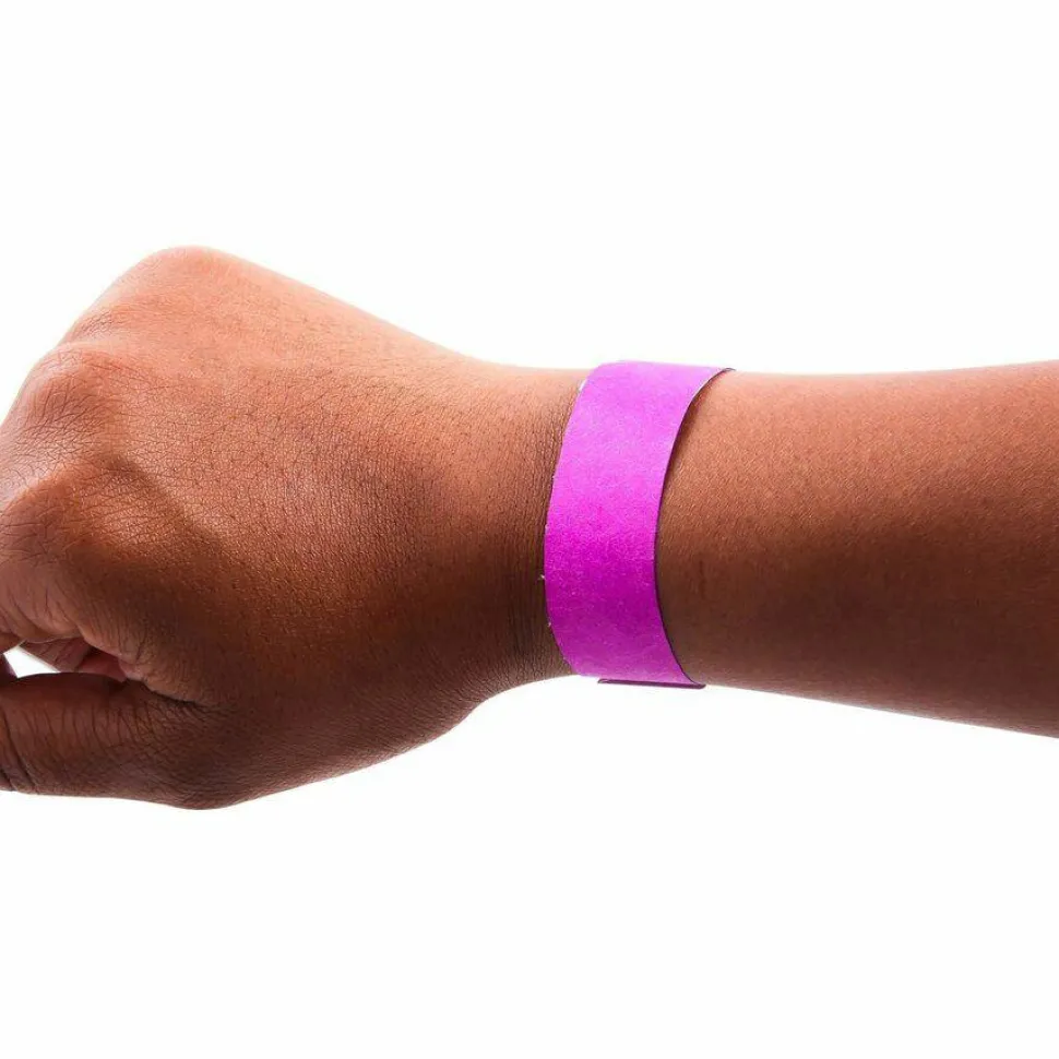 Sicurix Standard Dupont Tyvek Security Wristbands, 10" x 13/16", Purple, Pack Of 100