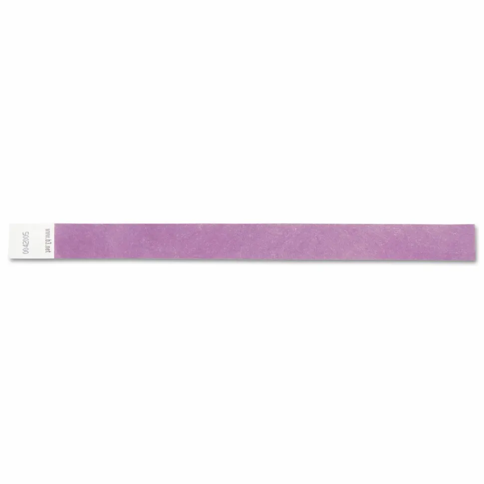 Sicurix Standard Dupont Tyvek Security Wristbands, 10" x 13/16", Purple, Pack Of 100
