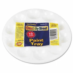 Silver Brush Chenille Kraft Creativity Street Paint Trays, White, Pack Of 10