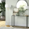 Simone 2-Light Floor Lamp with Fabric Shade in Matte White/Brass /White