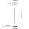 Simone 2-Light Floor Lamp with Fabric Shade in Matte Black/Brass/White