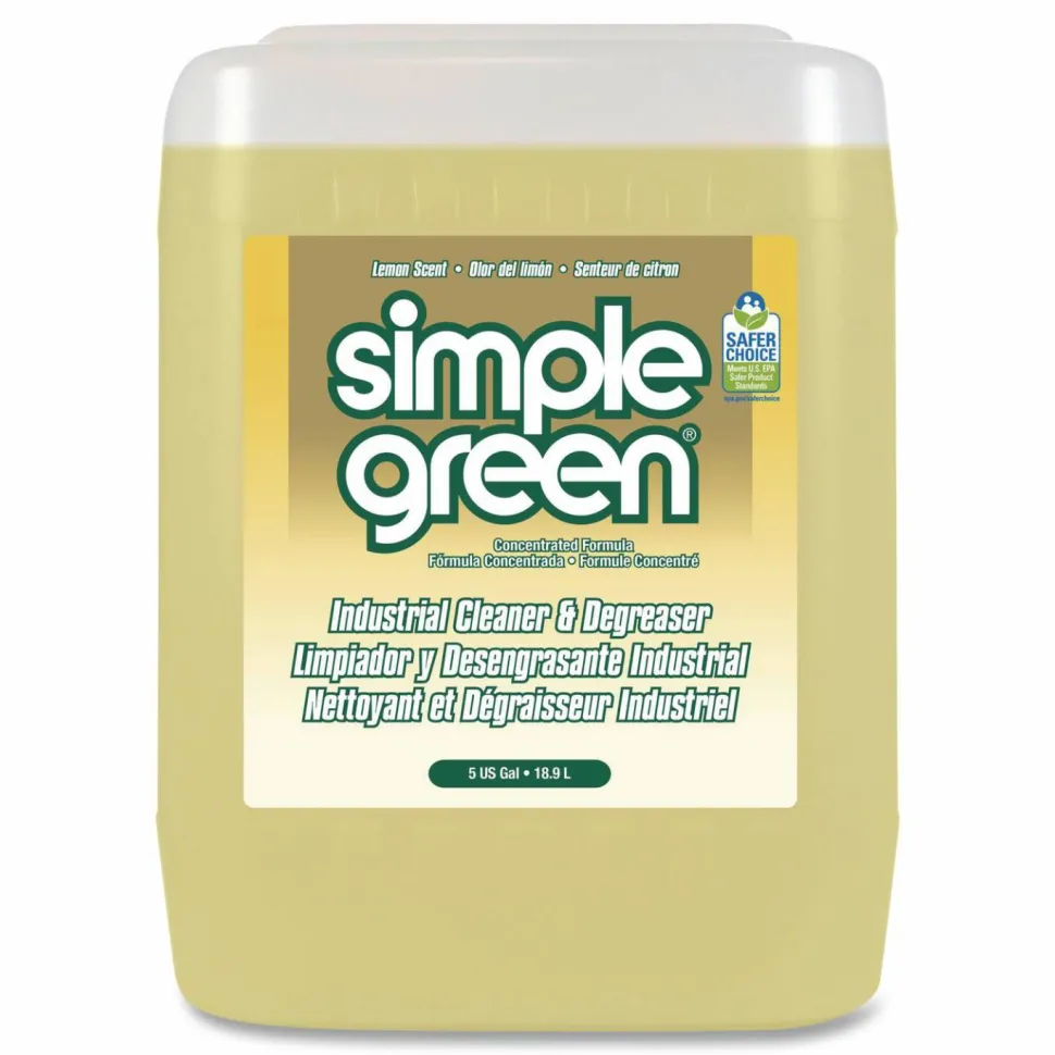 Simple Green Industrial Cleaner and Degreaser, Lemon Scent, 5 gal Pail