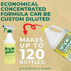 Simple Green Industrial Cleaner/Degreaser, Concentrate, 128 fl oz, Lemon Scent, Case of 4 - 14010CT
