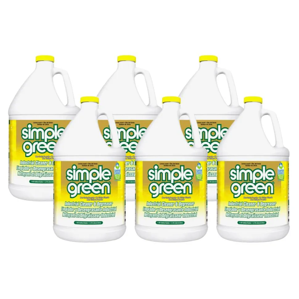 Simple Green Industrial Cleaner/Degreaser, Concentrate, 128 fl oz, Lemon Scent, Case of 4 - 14010CT
