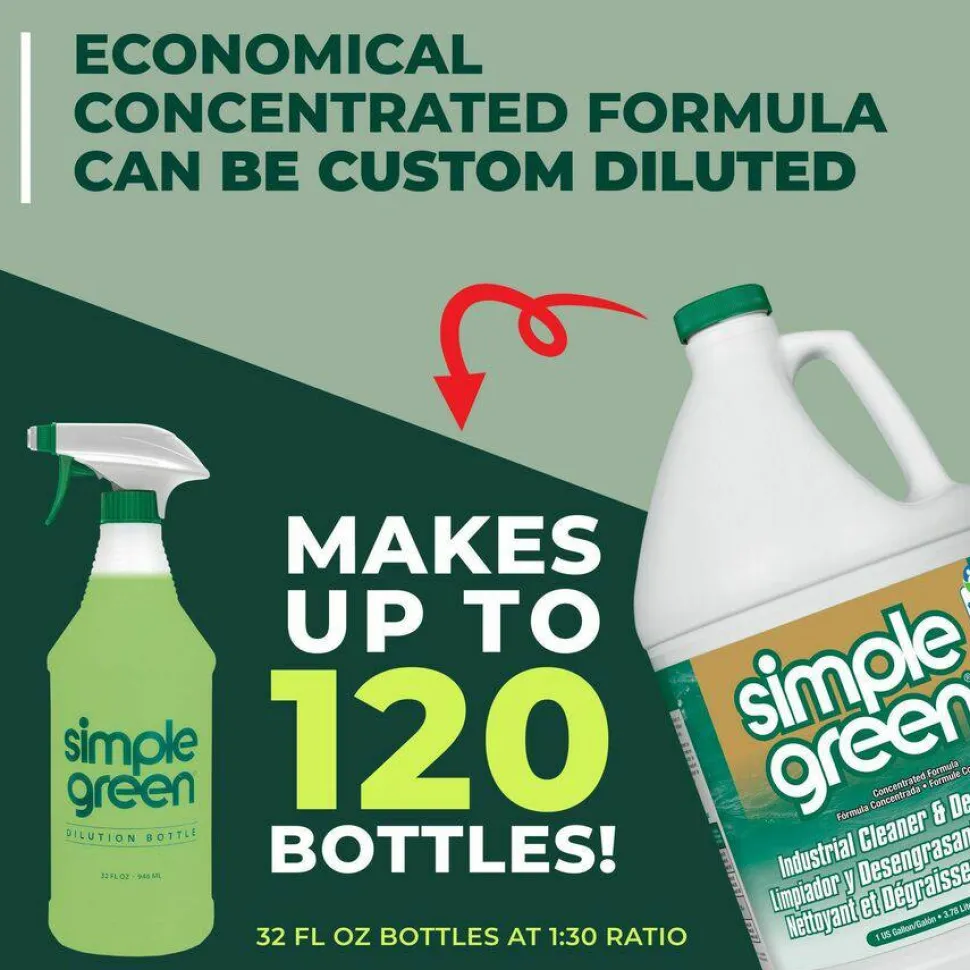 Simple Green Industrial Cleaner/Degreaser - For Multipurpose, Multi Surface - Concentrate - Liquid - 128 fl oz (4 quart) - 13005PL