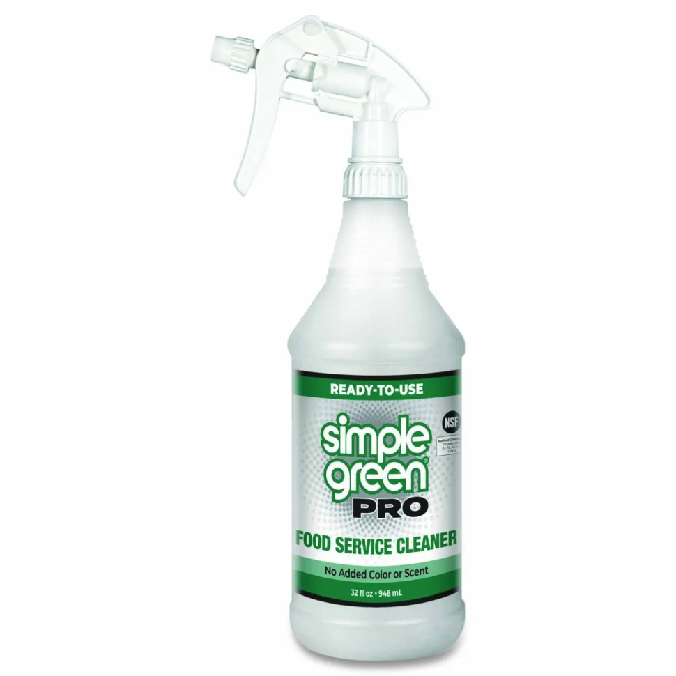 Simple Green Pro Food Service Cleaner Ready-To-Use, 32 oz Spray Bottle, 12/Carton