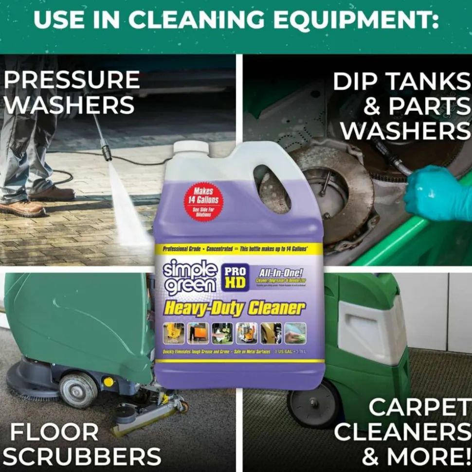 Simple Green Pro HD Heavy-Duty Liquid Cleaner & Degreaser, 128 Oz Bottle, Case Of 2