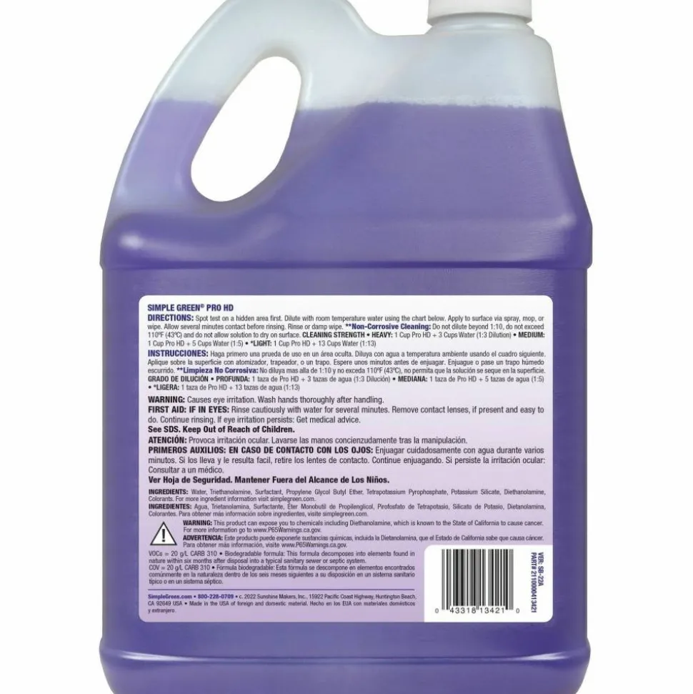 Simple Green Pro HD Heavy-Duty Liquid Cleaner & Degreaser, 128 Oz Bottle, Case Of 2