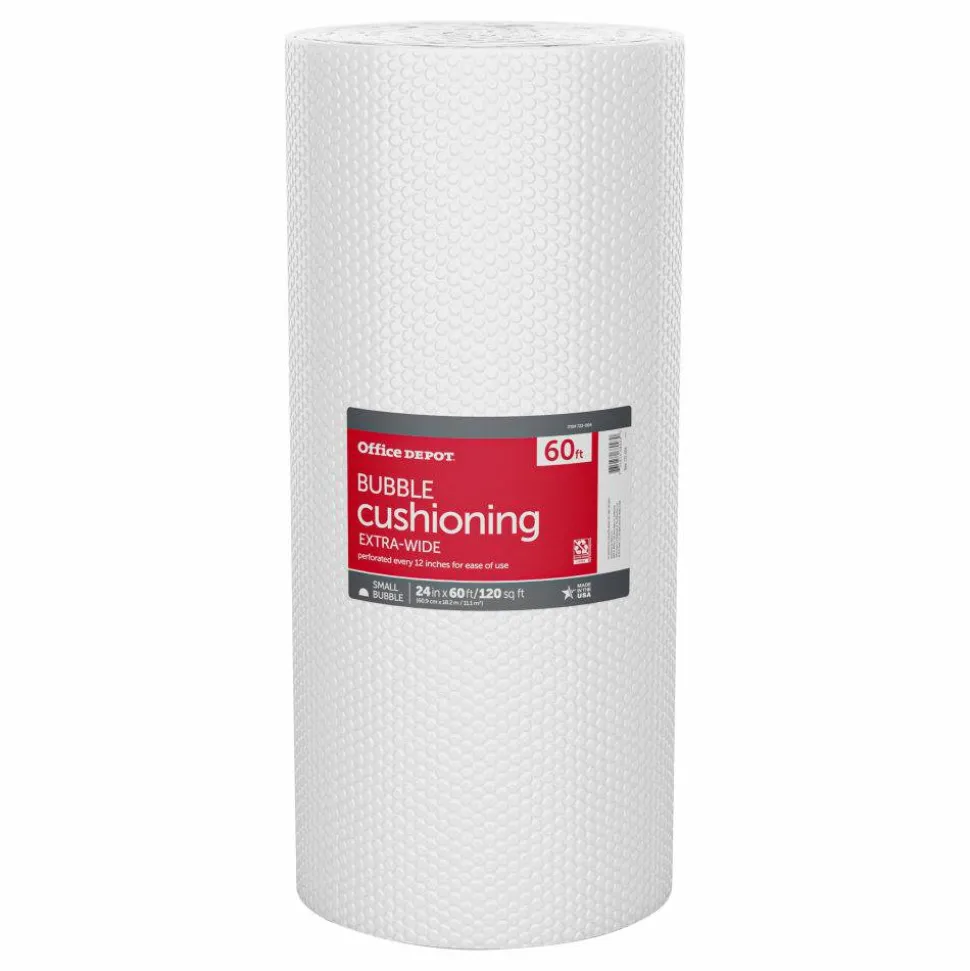 Small Bubble Cushioning, Extra-Wide, 3/16" Thick, Clear, 24" x 60'