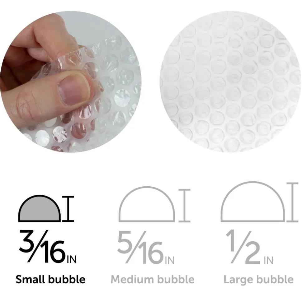 Small Bubble Cushioning, 3/16" Thick, Clear, 12" x 20'