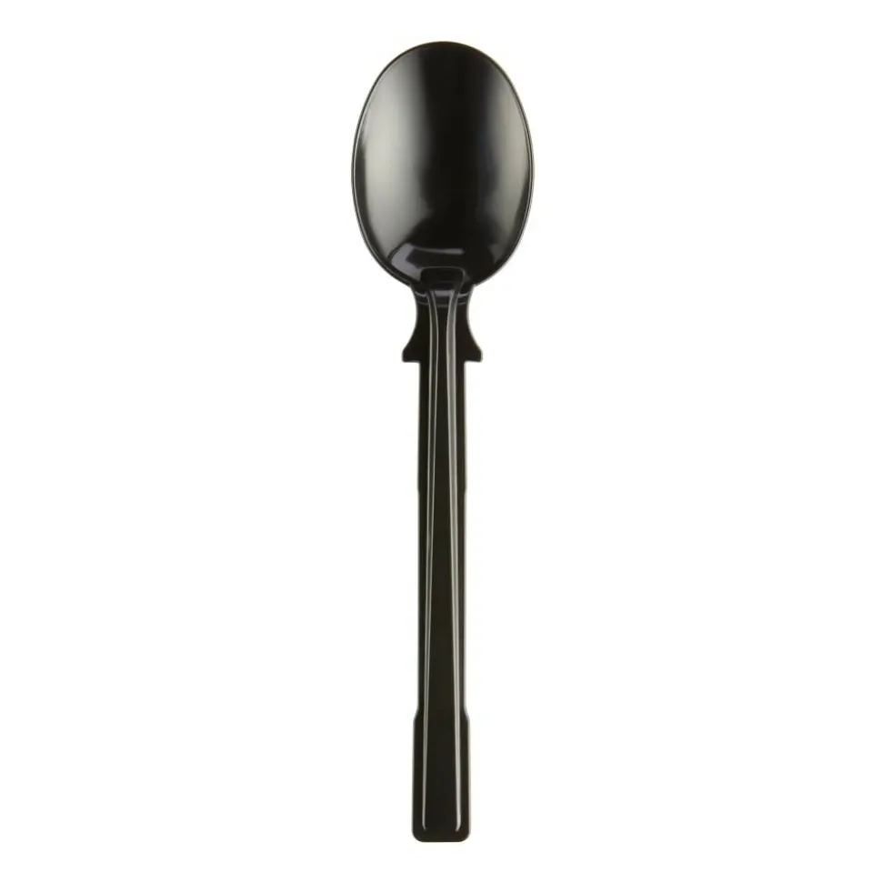 SmartStock T-Series Disposable Cutlery Refills, Polystyrene Soup Spoons, Black, 40 Soup Spoons Per Refill, Box Of 24 Refills