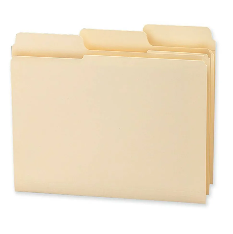 Smead 1/3-Cut 2-Ply SuperTab File Folders, Letter Size, Manila, Box Of 100