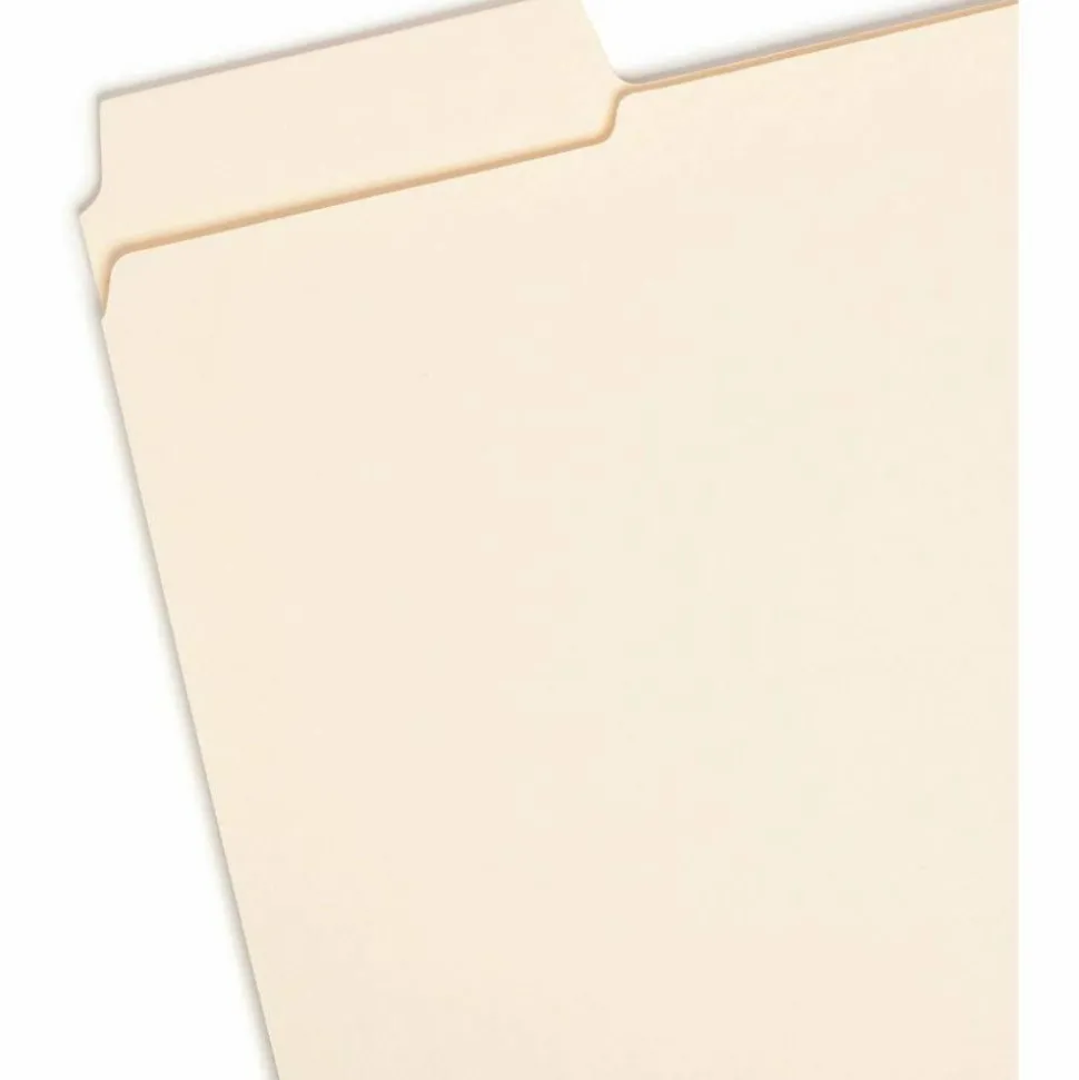 Smead 1/3-Cut 2-Ply SuperTab File Folders, Letter Size, Manila, Box Of 100