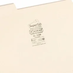 Smead 1/3-Cut 2-Ply SuperTab File Folders, Letter Size, Manila, Box Of 100