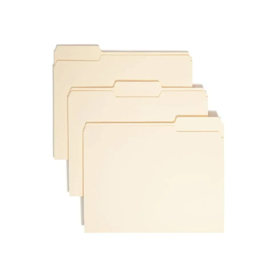 Smead File Folders, Letter Size, 1/3 Cut, Manila, Pack Of 100 (10330)