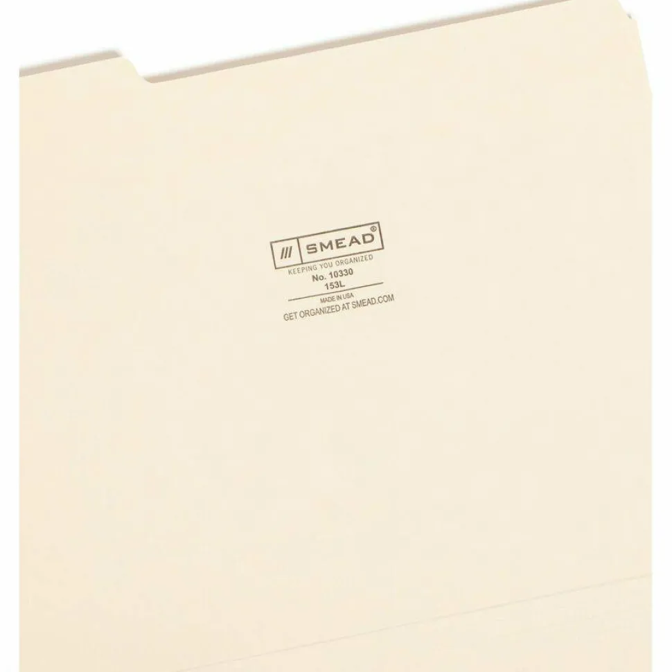 Smead File Folders, Letter Size, 1/3 Cut, Manila, Pack Of 100 (10330)