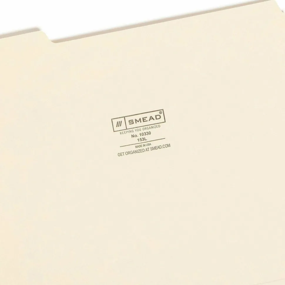 Smead File Folders, Letter Size, 1/3 Cut, Manila, Pack Of 100 (10330)