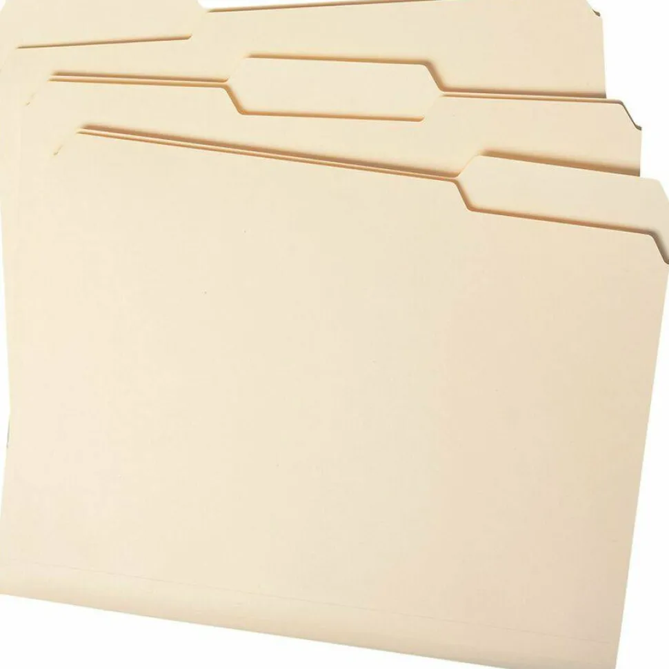 Smead File Folders, Letter Size, 1/3 Cut, Manila, Pack Of 100 (10330)