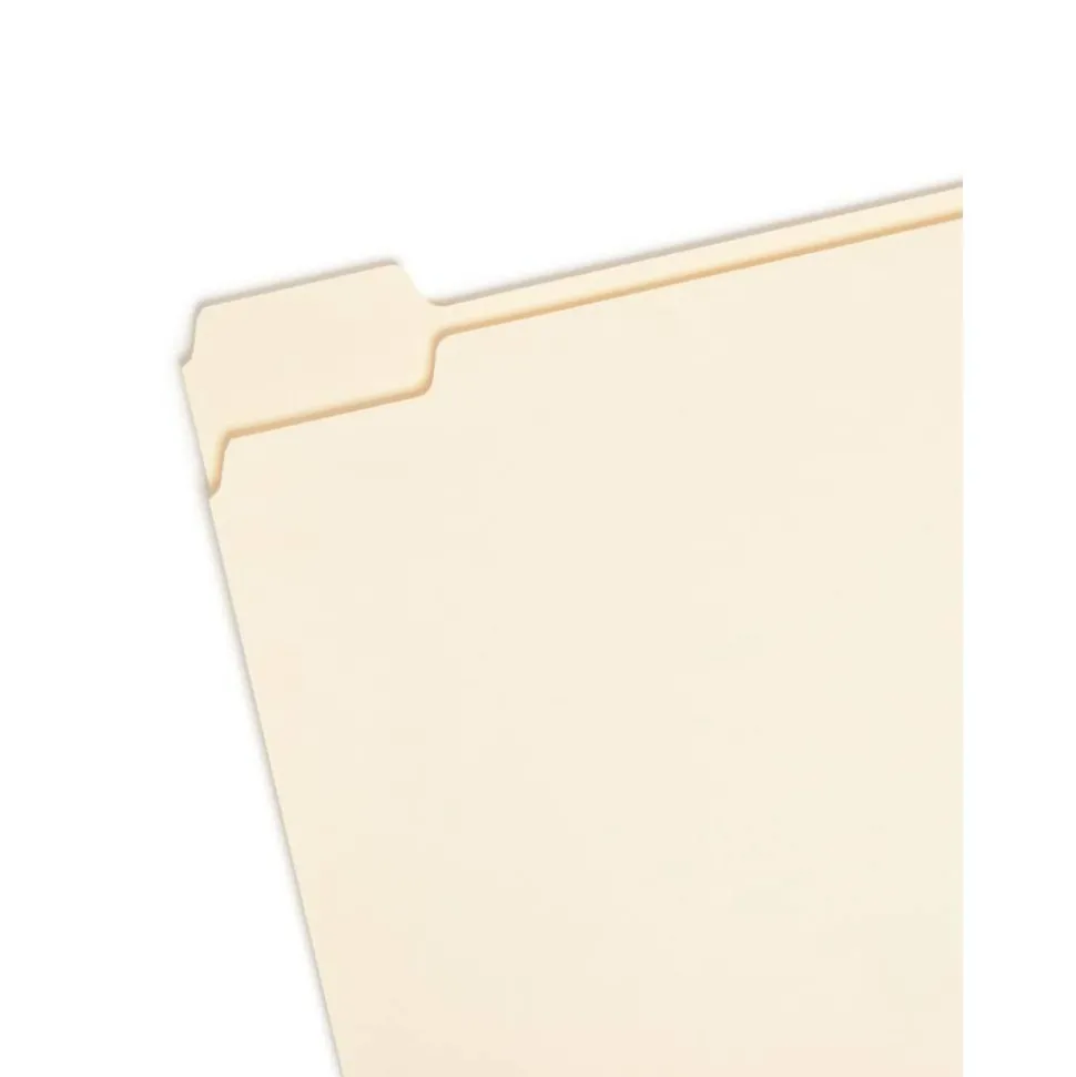 Smead File Folders, Letter Size, 1/5 Cut, Manila, Pack Of 100