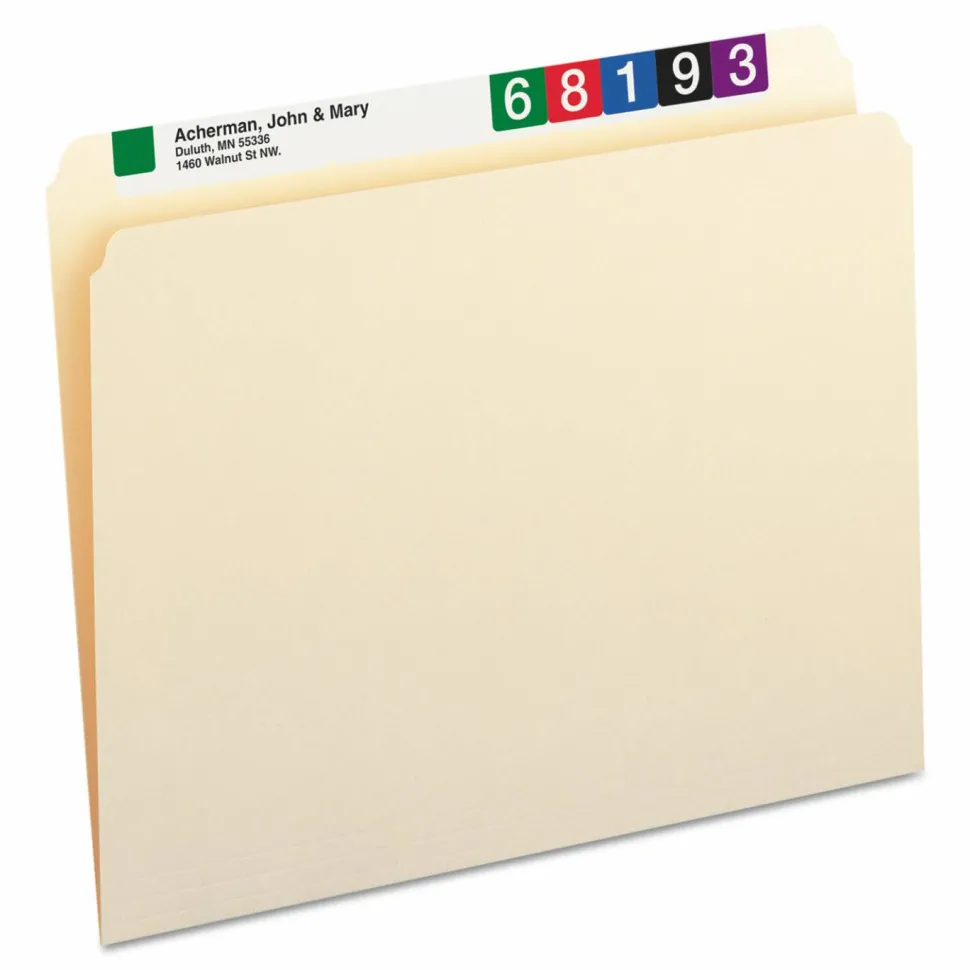 Smead File Folders, Letter Size, Straight Cut, Manila, Pack Of 100