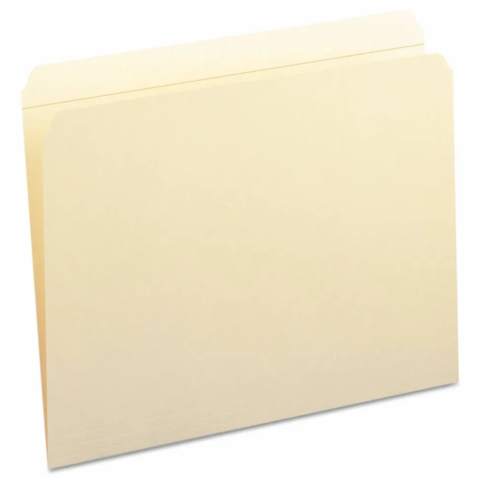 Smead Reinforced Tab Manila File Folders, Letter Size, Straight Cut, Box Of 100