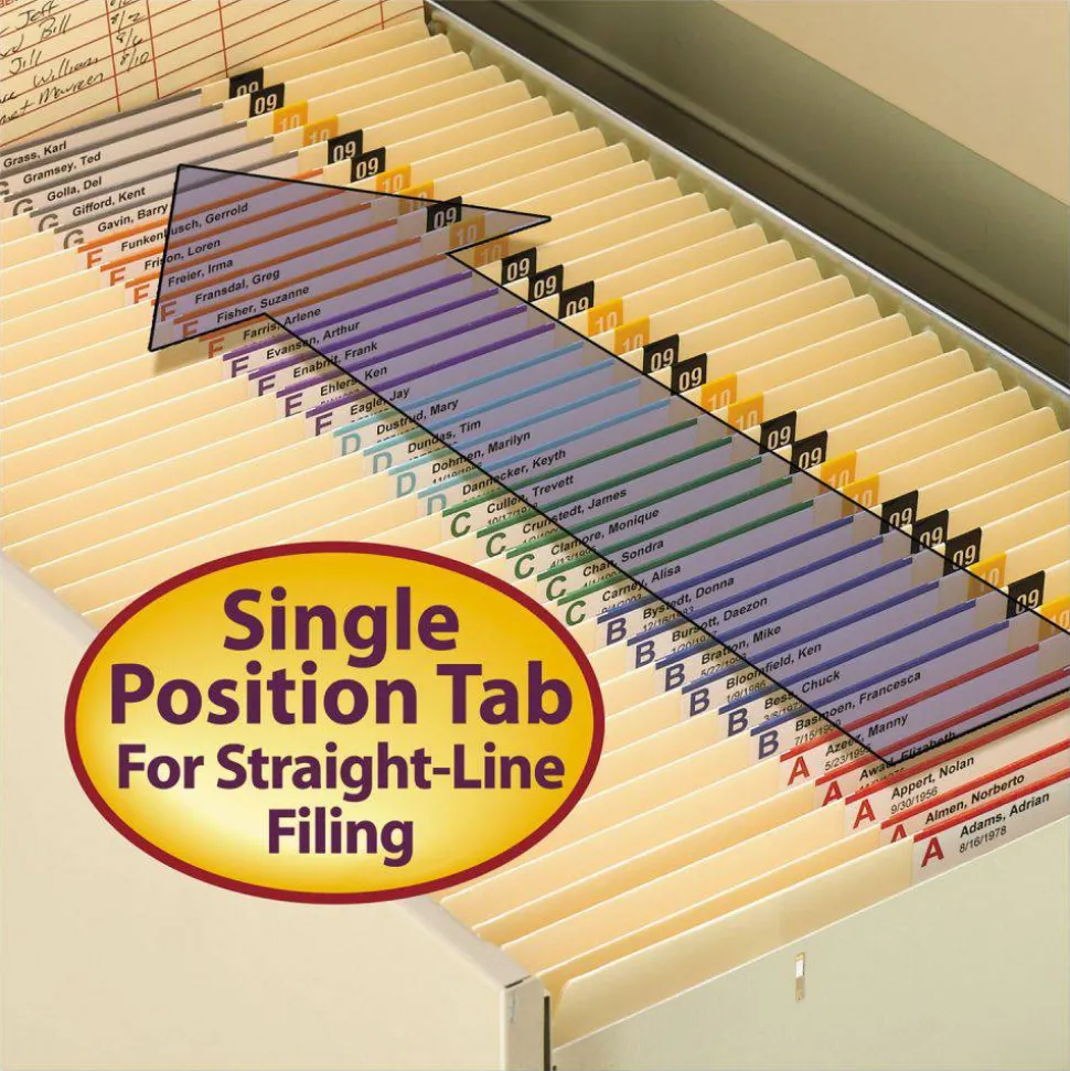 Smead Reinforced Tab Manila File Folders, Letter Size, Straight Cut, Box Of 100