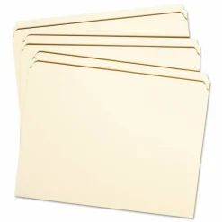 Smead Reinforced Tab Manila File Folders, Letter Size, Straight Cut, Box Of 100