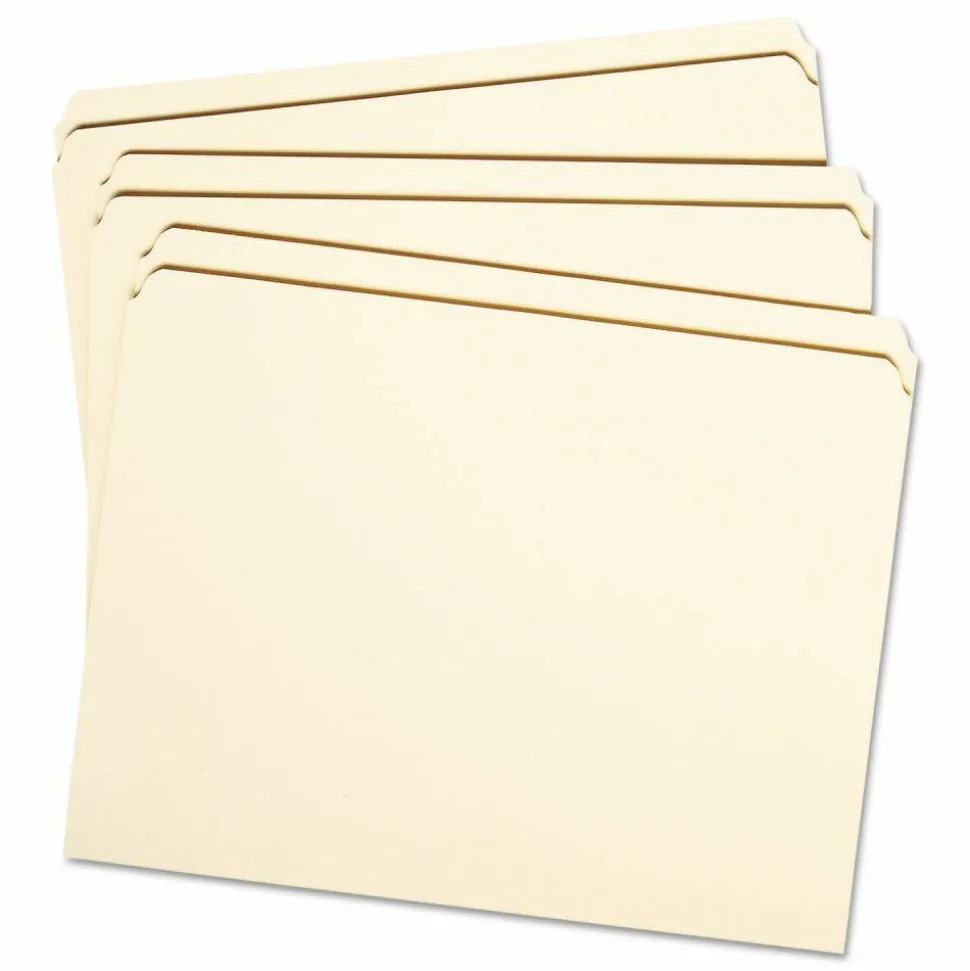 Smead Reinforced Tab Manila File Folders, Letter Size, Straight Cut, Box Of 100