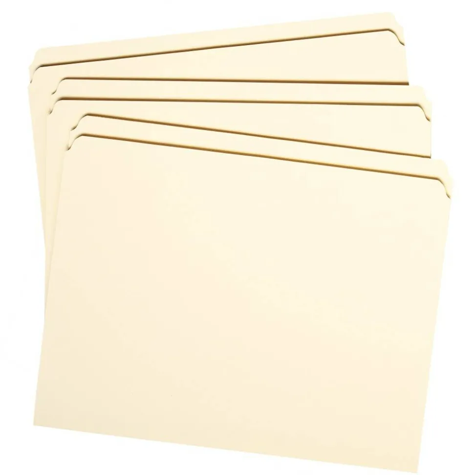 Smead Reinforced Tab Manila File Folders, Letter Size, Straight Cut, Box Of 100