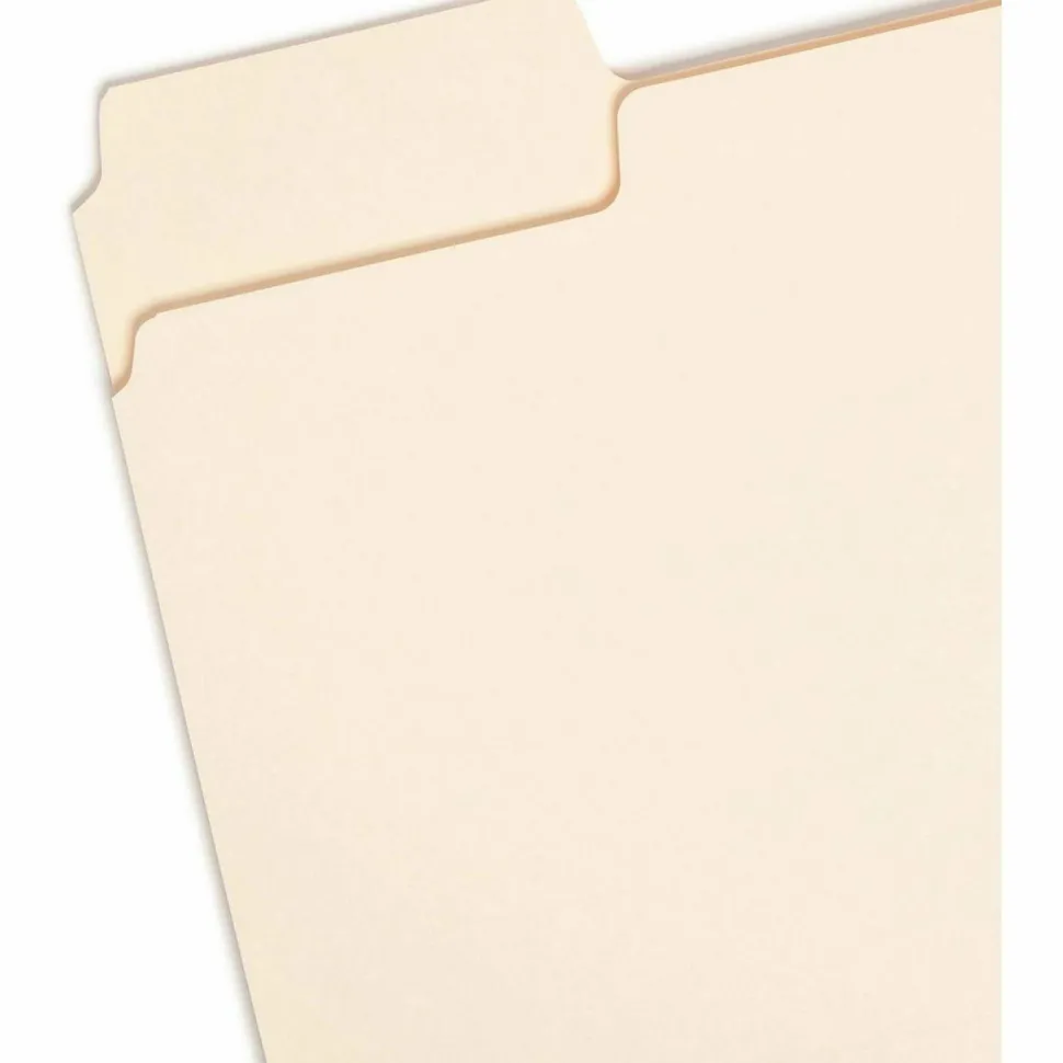 Smead SuperTab Heavyweight File Folders, Letter Size, 1/3 Cut, Manila, Box Of 50