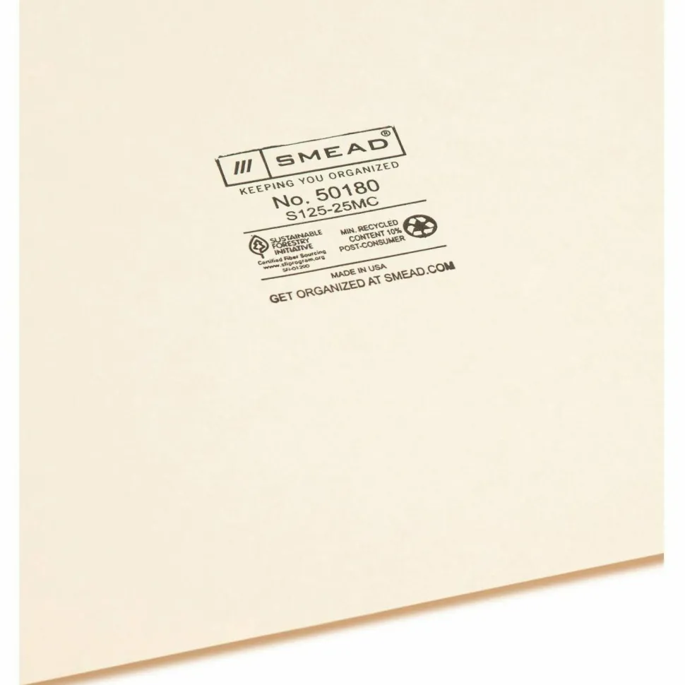 Smead A To Z File Guides With Color Tabs, 1/5-Cut Tabs, Letter Size, Manila, Pack Of 25 (50180)