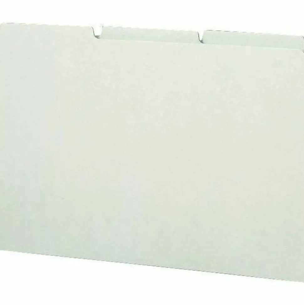 Smead Blank Pressboard File Guides, Legal Size, 100% Recycled, Gray/Green, Box Of 50