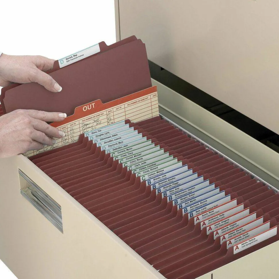 Smead Classification Folders, Pressboard With SafeSHIELD Fasteners, 1 Divider, 2" Expansion, Legal Size, 60% Recycled, Red, Box Of 10